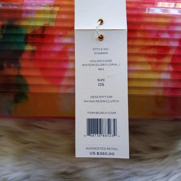NWT Authentic Tory Burch Rayna Resin Clutch - Picture 10 of 12